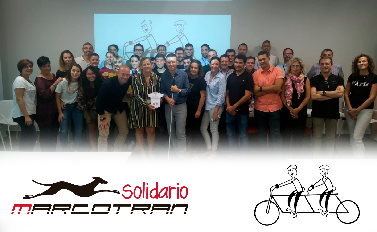foto de grupo de la presentación de Tándem Solidario en Marcotran